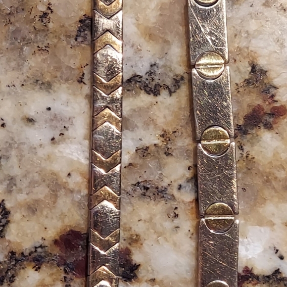 Two .925 Italian sterling silver two-tone 7" bracelets. - Picture 3 of 6